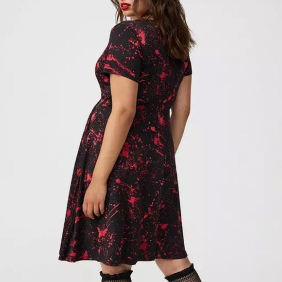 Torrid Plus Size 0 (0X 12) Blood Splatter Cosplay Costume A-Line Dress Pockets - Picture 4 of 4